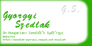 gyorgyi szedlak business card